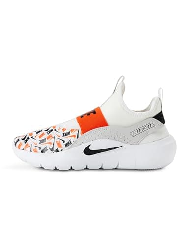 Nike Kid's Flex Runner 4 AOP, White/Black-Safety Orange-Vast Grey, 7Y