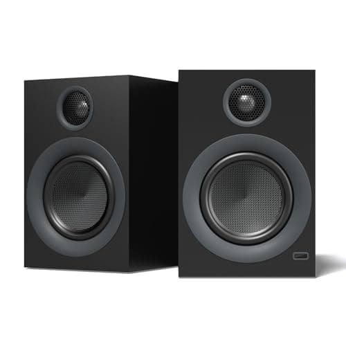 HOTMAY BS1 Powered Bluetooth Bookshelf Speakers, Set of 2, Black