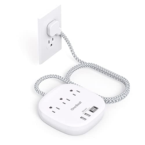 Travel Essentials, 22.5W/4.5A Flat Plug Power Strip, 6 Ft Extension Cord