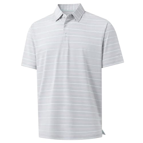 M MAELREG Polo Shirts for Boys Golf Polo Short Sleeve Quick Dry Performance Sport Casual Striped Boys Golf Shirts