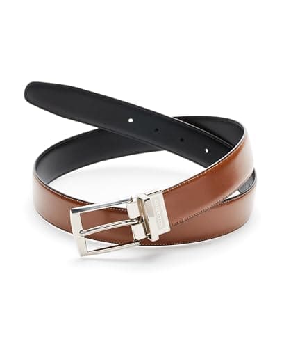 Perry Ellis Men's Portfolio Tan Amigo Belt, Luggage/Black Reversible, 40