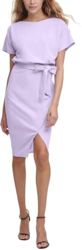 Kensie Women's Dresses Wrap Midi Dress, Ultra Violet, 10