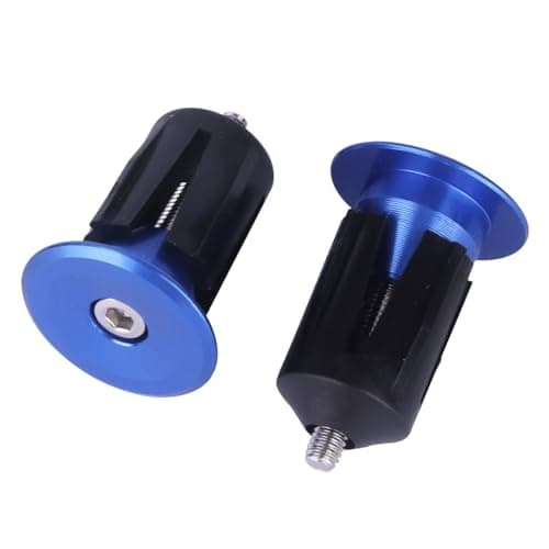 YANRUHFL 2 Pcs Bar End Plugs Aluminum Bar Ends Handlebar End Plugs Handlebar Caps for Road Bike Mountain Bike MTB (Blue)