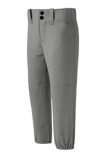 Willit Girls' Softball Pants Kids' Youth Baseball Pant Belted Low Rise Fastpitch Pants with Pockets Steel Gray XX-Large