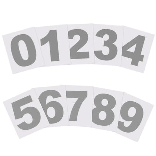 PATIKIL 3" Reflective Number Stickers 0-9, 2 Set Vinyl Mailbox Number Decals Self-Adhesive Stickers for Outside Cars Doors Windows Signs Indoor Outdoor, Grey