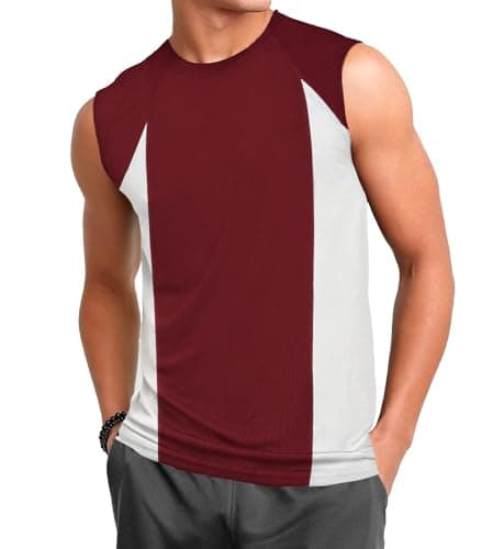 Champion Big and Tall Muscle Shirts for Men - Quick Dry Active Moisture Wicking Maroon, 6X