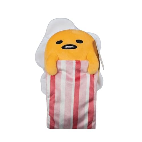 Jazwares Hello Kitty and Friends - 8” Gudetama Squishy Plush with a Bacon Blanket - Officially Licensed Sanrio Product Ages 6+