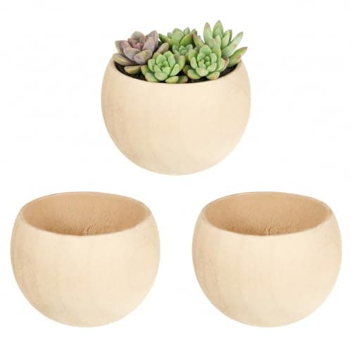 Ezymivs 3PCS Wood Air Plant Holder, Rustic Style Airplant Display Stands, Air Plant Pots for Women Gifts Home Office Tabletop Decor