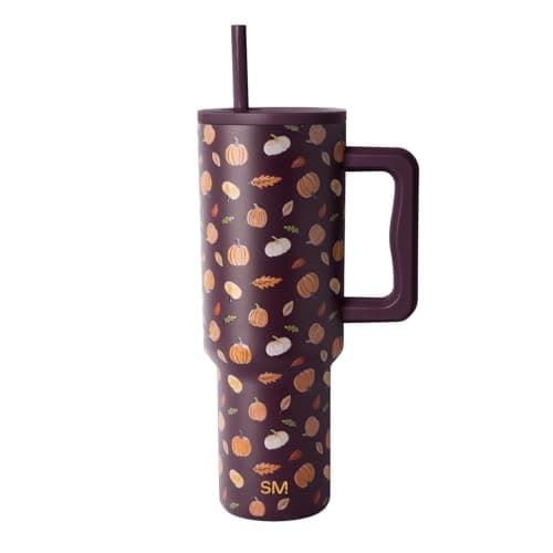 Simple Modern Halloween Tumbler with Handle | 40oz | Pumpkins
