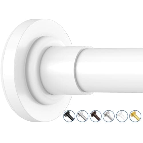 SUNALLY Shower Curtain Rod Adjustable 32-75 in Tension Curtain Rods, White