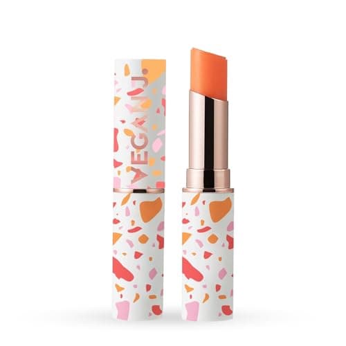 Vegan J. Lip Balm – Long-Lasting Hydration with Natural Color – Korean Beauty, Oasis Plant Complex, Silicone-Free, Vegan & Cruelty-Free Lip Care (003 Sunset Coral)