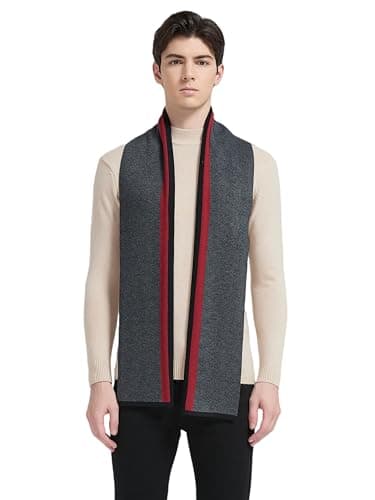Mailandy Mens Winter Scarf Fashion Formal Soft Scarves Classic Plaid Solid Color Cashmere Scarf for Men