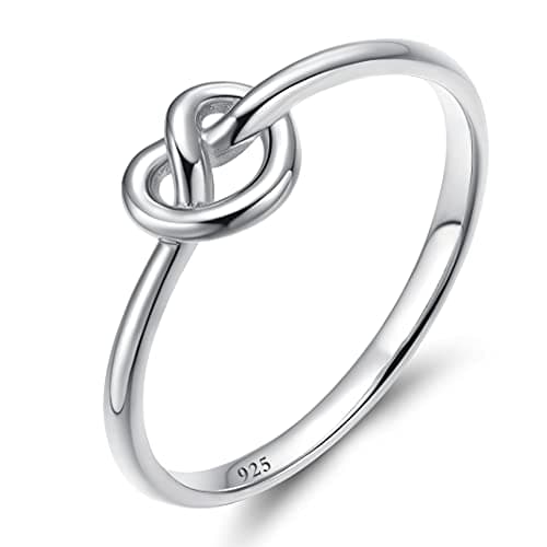 EAMTI 925 Sterling Silver Celtic Knot Ring Simple Criss Cross Infinity Wedding Band for Women Size 11