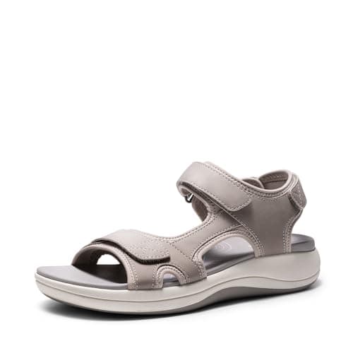 DREAM PAIRS Women's Sandals Open Toe Lightweight Summer Shoes Walking Casual Outdoor,Size 11,Grey,DWUMST2503