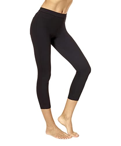 No nonsense womens Classic Denim Capri With Pockets Leggings Pants, Black, X-Large US