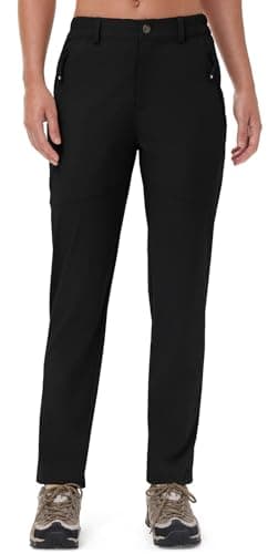 Rdruko Women's Hiking Pants Lightweight Quick Dry Water Resistant Outdoor Travel Work Pants,Black, XXL