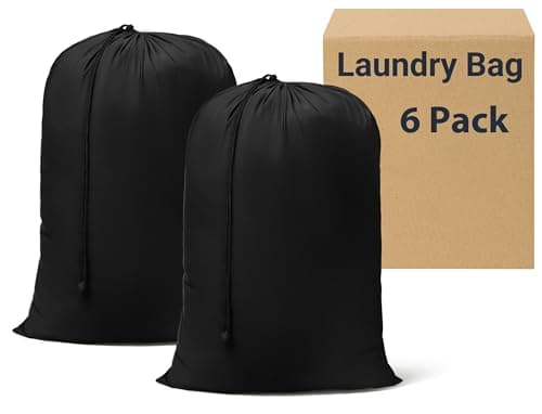ZPECC Bulk Travel Laundry Bag 6 Pack, Extra Large, 30x40, Black