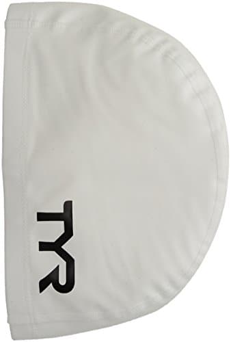 TYR Silicone Comfort Swim Cap, White, One Size