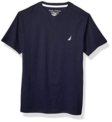 Nautica Boys' Legacy Short Sleeve V-Neck T-shirt, Legacy Navy, 8