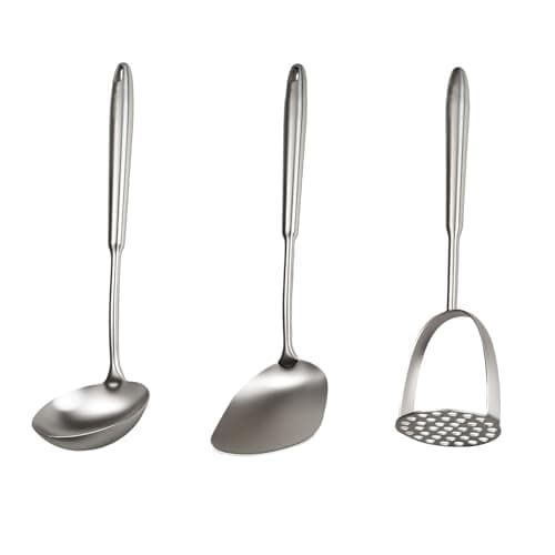 304 stainless steel potatoes masher, soup spoons wok spatula 3 PCS