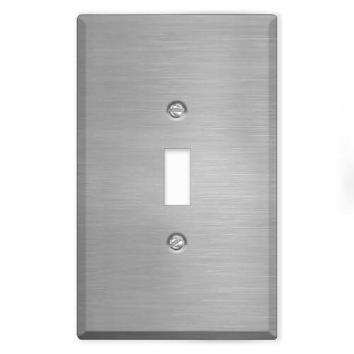 Oversized Stainless Steel Outlet Covers, Toggle Switch 1-Gang Wall Plate, 5.5" x 3.50" Jumbo Toggle Wall Plate, 430 Grade Stainless Steel, Corrosive Resistant, Matching Screws Included, Made in USA