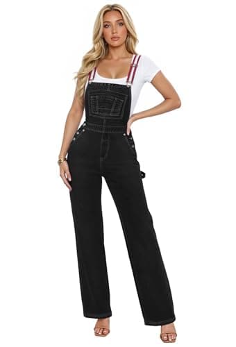 Hybrid & Company Women's Denim Jumpsuit PVJ6092JX BLK 2X
