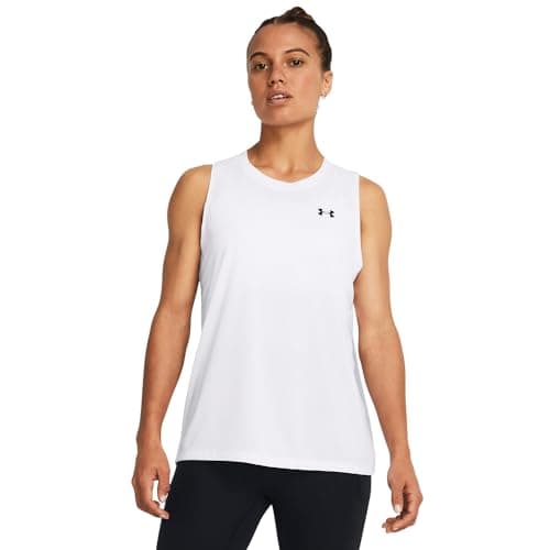 Under Armour Womens Tech Tank Top, (100) White / / Black, XX-Large
