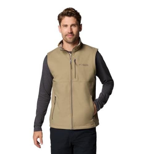 Columbia Men's PHG Ascender II Softshell Vest, Flax/Timberwoods Camo, XX-Large