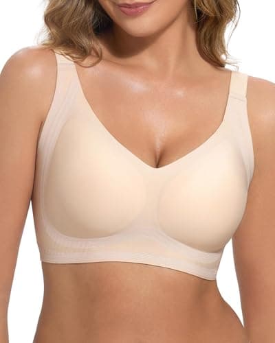 obind Seamless Push Up Bra No Underwire Wide Straps Full Coverage B-DD Nude