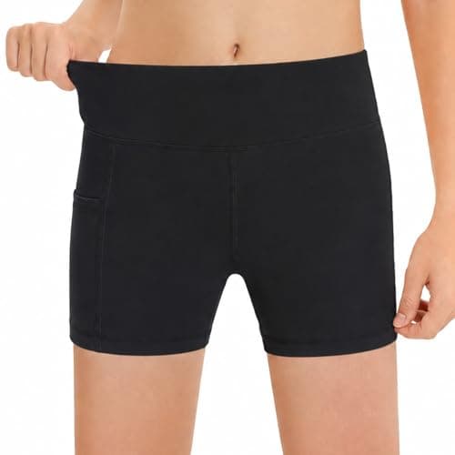 Dovio Girls Athletic Shorts Pockets Soft Quick-Dry Everywear Black 9-10Y