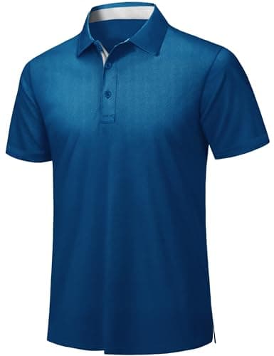ZITY Mens Golf Polo Shirts Short Sleeve Quickly Dry Performance Collared Polo Tennis Casual Shirt for Men Royal Blue