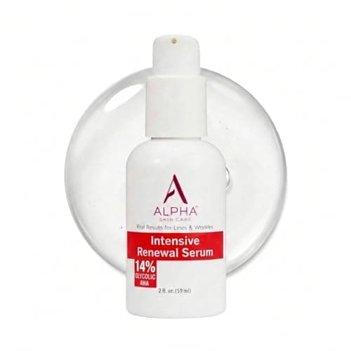 Alpha Skin Care Renewal Serum, 14% Glycolic AHA, Anti-Aging Formula, Reduces Lines & Wrinkles, Alpha Hydroxy Acid Exfoliates & Evens Skin Tones, Rejuvenates & Hydrates, 2 Oz