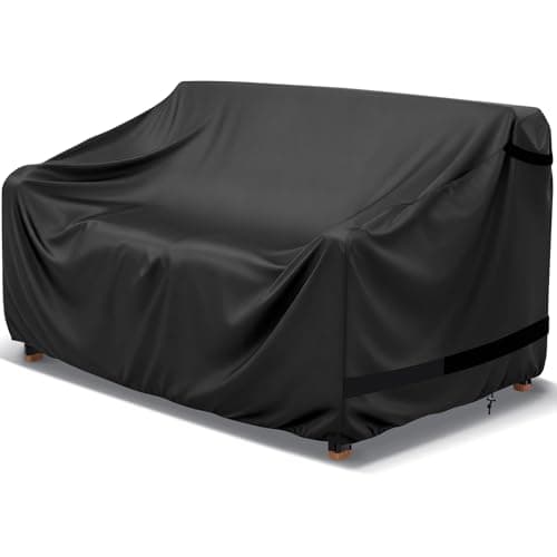 LBTING Patio Loveseat Cover, 60W x 34D x 30H Inches, 2-Seater, Black