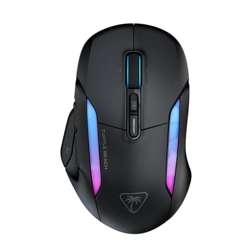 Turtle Beach Kone II Air Wireless RGB Gaming Mouse, 350-Hr Rechargeable Battery, 26000 DPI Optical Sensor, 100M Click Optical Switches, 21 Customizable Inputs, Ergonomic, 4D Scroll Wheel – Ash Black