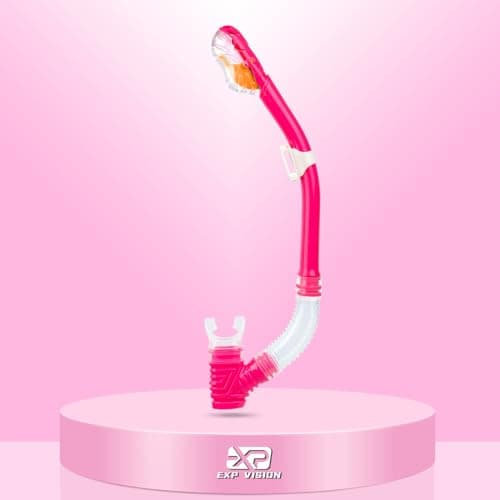 Ultimate Dry Snorkel for Kids - Ideal for Snorkeling, Scuba, Freediving, & Swimming - Features Easy-Breath Technology, Top-Mounted Dry Valve, & Food-Grade Silicone Mouthpiece (Pink)