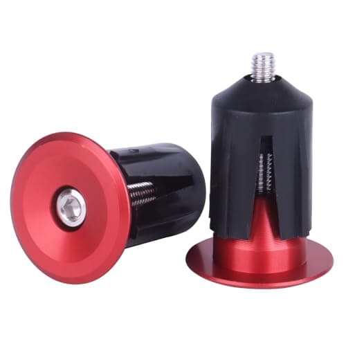 YANRUHFL 2 Pcs Bar End Plugs Aluminum Bar Ends Handlebar End Plugs Handlebar Caps for Road Bike Mountain Bike MTB (Red)
