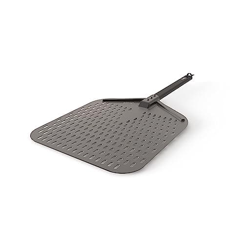 Ninja XSKOPPL Woodfire Outdoor Perforated Pizza Peel, Compatible with Ninja Woodfire Outdoor Oven (OO100 series), Hanging Drawstring, Aluminum, Grey/Black