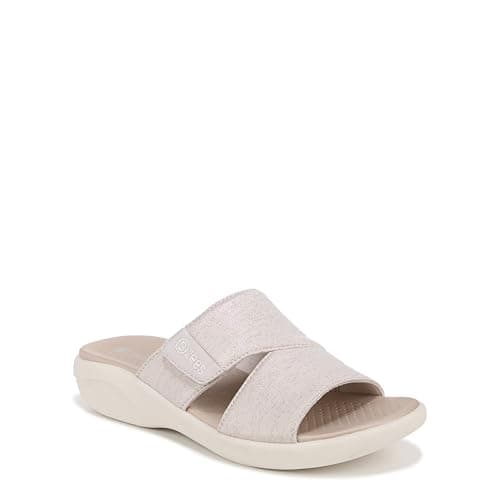 BZees Womens Carefree Machine Washable Comfort Wedge Sandal Sand