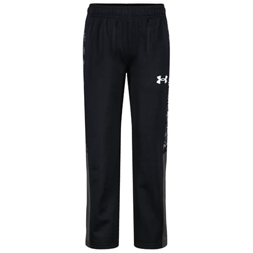 Under Armour Boys' Brawler Warm-Up Sweatpants, Fast Drying and Moisture Wicking, Relaxed Fit, Black Print, 5