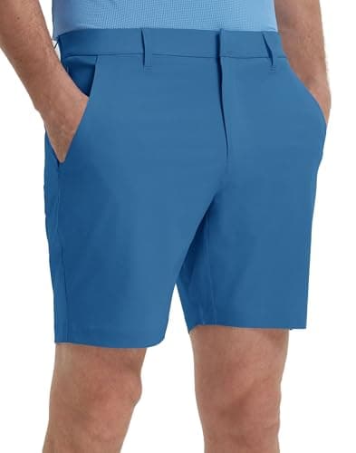 M MAELREG Golf Shorts Men 5 Pockets 7" Inseam Lightweight Quick Dry Stretch Flat Front Flex Work Shorts for Men Blue