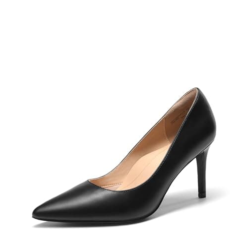 DREAM PAIRS Women's High Heels Pump Closed Pointed Toe Slip On Stiletto Dress Shoes Fashion Wedding Bridal Work Office Comfortable Pumps Shoes,Size 6.5,Black-Pu,SDPU25095W