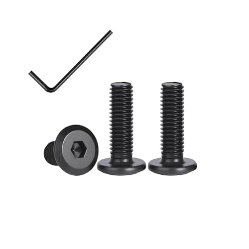 15pcs M6x25mm Flat Head Hex Socket Cap Screws,304 Stainless Steel 18-8 Socket Cap Bolts, Furniture Bolts Countersunk Connector Screw, Full Thread,Black Oxide with Hex Spanner