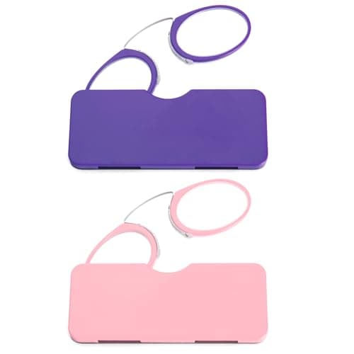 DXYXYO Armless Reading Glasses Clip on Nose, 2 Pack Mini Thin Readers 1.0