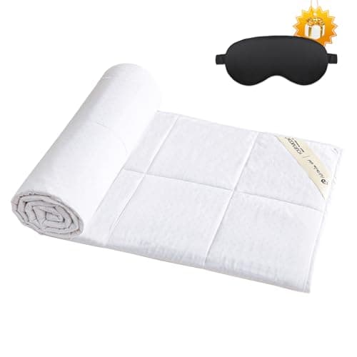 YOUR MOON Luxurious Lightweight Wool Comforter Twin Size, Lightweight Summer Natural Comforter/Duvet Insert, 100% Australian Wool Filled, Jacquard Rayon Derived from Bamboo Shell(White)