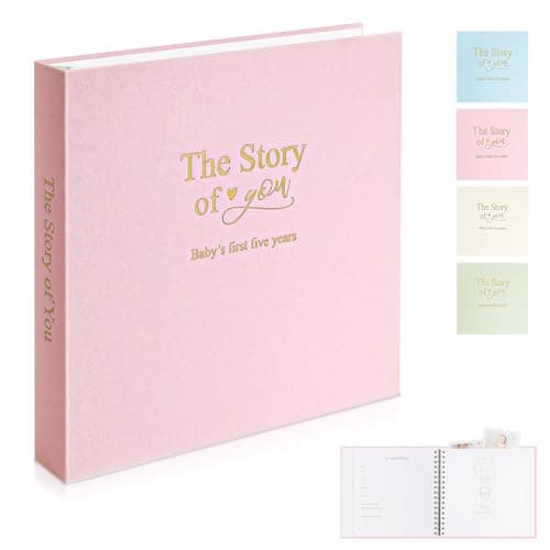 1DOT2 Timeless First 5 Years Keepsake Baby Memory Book for Boy or Girl