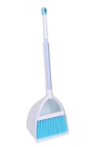 Qidiwin Mini Broom and Dustpan, Home Kitchen Sweeping for Kids(White+Blue)