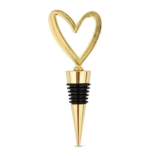 Weddingstar Heart-Shaped Wine Stopper, Wine Stopper Cute Gold Metal Alloy Wine Bottle Stopper With Rubber Seal, Wine Bottle Stoppers For Glass Bottles Cute Wine Stopper (Heart)