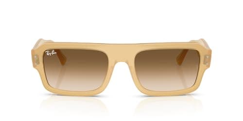 Ray-Ban RB4454 Lukas Prescription Eyewear Frames, Transparent Beige/Clear Gradient Brown, 53 mm