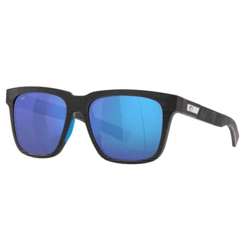 Costa Del Mar Man Sunglasses Net Gray With Blue Rubber Frame, Blue Mirror Lenses, 55MM