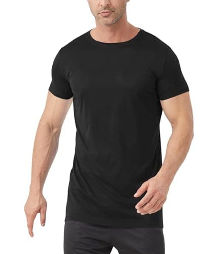 Idtswch Men's Tall T-Shirt Rash Guard UPF 50+ T-Shirt Quick Dry Swim Water Top Tee Short Sleeve Athletic Shirts black-4XL